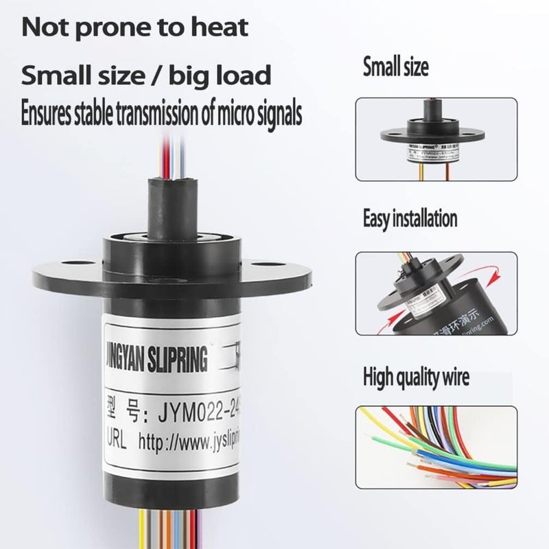 QL-LINRUN Electrical Slip Ring Slip Ring Electrical Connector Slip Ring Slip Ring Connector Motor Slip Ring Rotating Connector 4 Wires 10A Diameter 22mm - Image 4